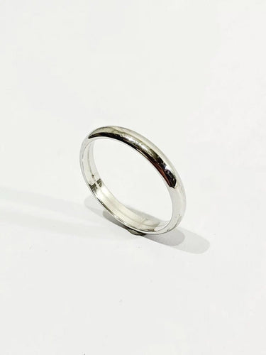 Bague 58 Alliance homme lisse en or blanc 18 carats 58 Facettes 2850/1