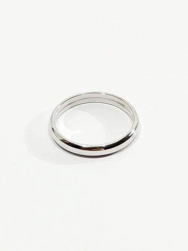 Bague 58 Alliance homme lisse en or blanc 18 carats 58 Facettes 2850/1
