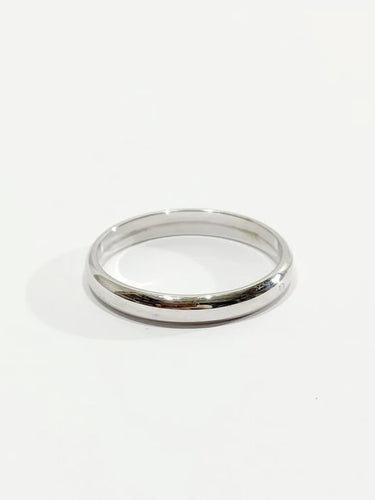 Bague 58 Alliance homme lisse en or blanc 18 carats 58 Facettes 2850/1