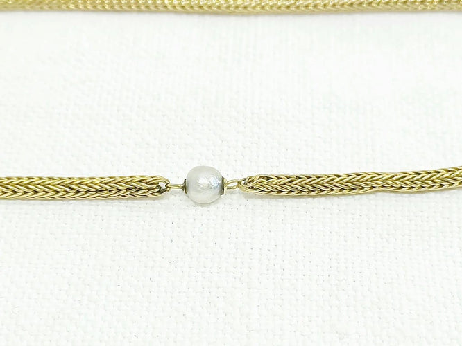 Collier Sautoir - Collier en or jaune 18 carats et perles 58 Facettes