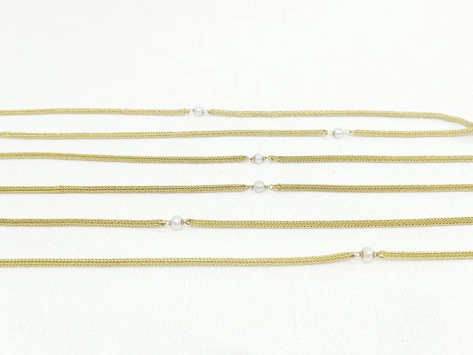 Collier Sautoir - Collier en or jaune 18 carats et perles 58 Facettes