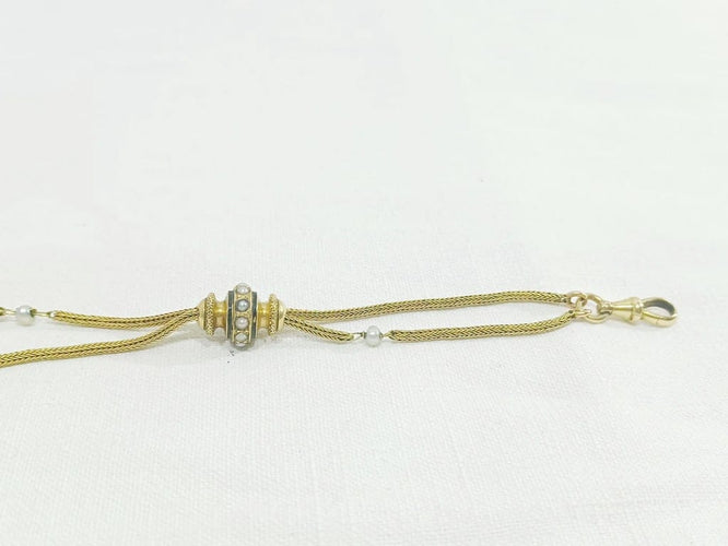 Collier Sautoir - Collier en or jaune 18 carats et perles 58 Facettes