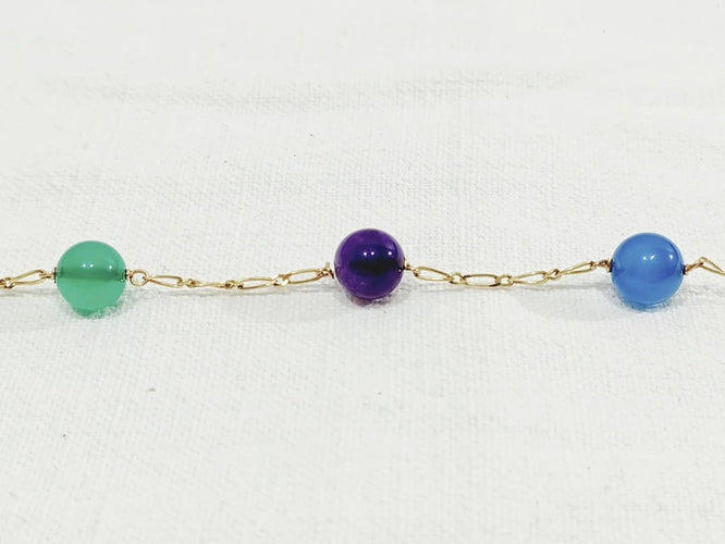 Bracelet Bracelet en or jaune 18 carats à perles fantaisie 58 Facettes