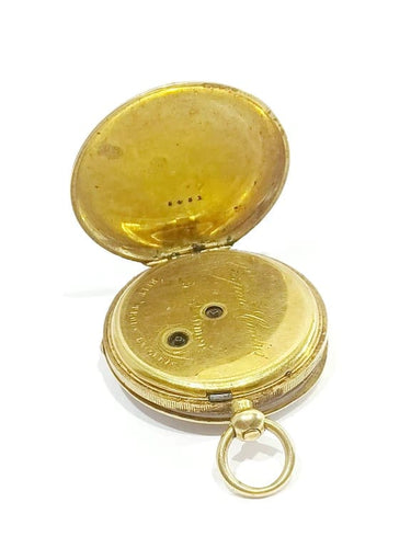 Montre Montre gousset femme en or jaune 18 carats, émail et diamants 58 Facettes