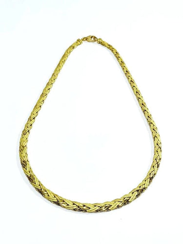 Collier Collier en or jaune 18 carats à mailles lisses et sablées 58 Facettes