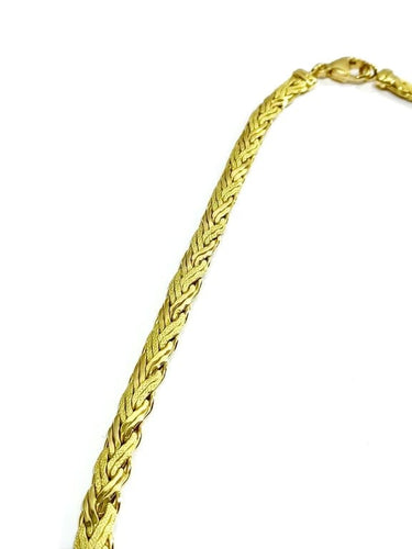 Collier Collier en or jaune 18 carats à mailles lisses et sablées 58 Facettes