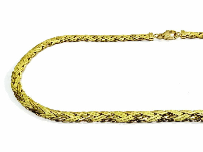 Collier Collier en or jaune 18 carats à mailles lisses et sablées 58 Facettes
