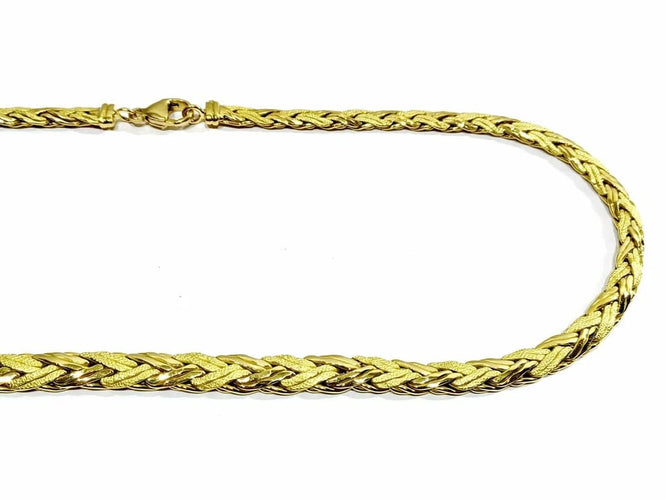 Collier Collier en or jaune 18 carats à mailles lisses et sablées 58 Facettes
