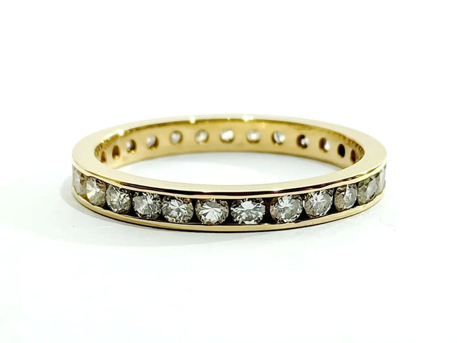 Bague 66.5 Alliance - Bague en or champagne 18 carats et diamants 58 Facettes