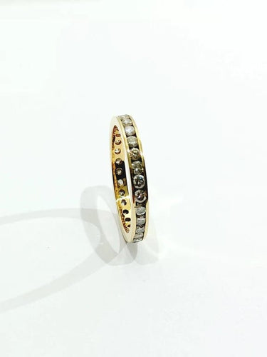 Bague 66.5 Alliance - Bague en or champagne 18 carats et diamants 58 Facettes