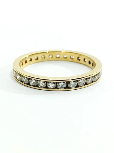 Bague 66.5 Alliance - Bague en or champagne 18 carats et diamants 58 Facettes