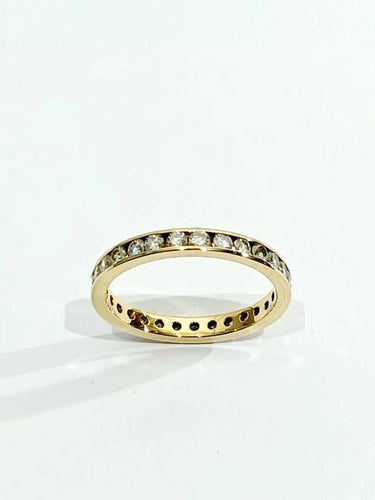 Bague 66.5 Alliance - Bague en or champagne 18 carats et diamants 58 Facettes