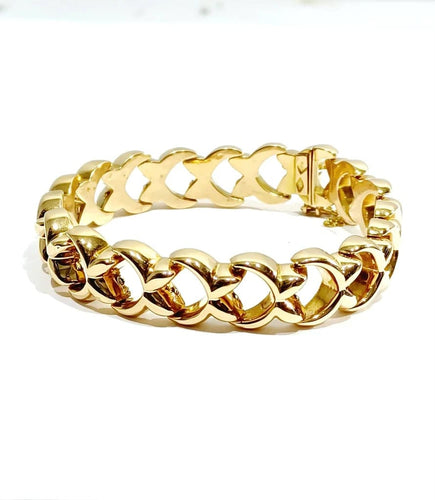 Bracelet Bracelet à mailles en demi-cercles en or champagne 18 carats 58 Facettes