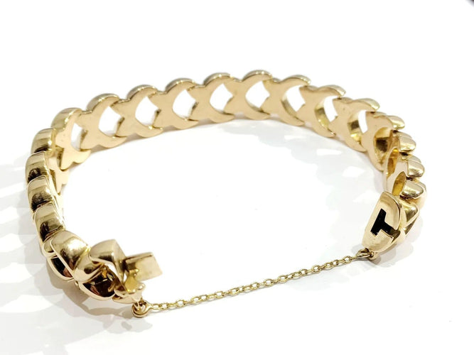 Bracelet Bracelet à mailles en demi-cercles en or champagne 18 carats 58 Facettes