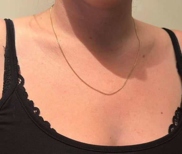Collier Chaîne maille gourmette en or rose 18 carats 58 Facettes