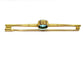 Broche Broche en or jaune 18 carats avec pierre synthétique bleue 58 Facettes