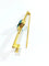 Broche Broche en or jaune 18 carats avec pierre synthétique bleue 58 Facettes