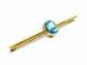 Broche Broche en or jaune 18 carats avec pierre synthétique bleue 58 Facettes