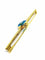 Broche Broche en or jaune 18 carats avec pierre synthétique bleue 58 Facettes