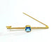 Broche Broche en or jaune 18 carats avec pierre synthétique bleue 58 Facettes