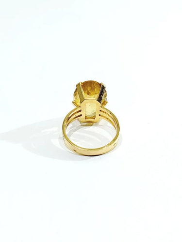 Bague 53.5 Bague en or rose 18 carats avec citrine 58 Facettes