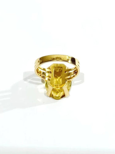 Bague 53.5 Bague en or rose 18 carats avec citrine 58 Facettes