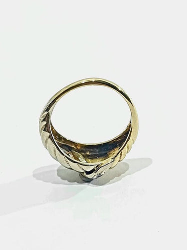 Bague 54 Bague en or jaune et blanc 18 carats à 7 diamants 58 Facettes