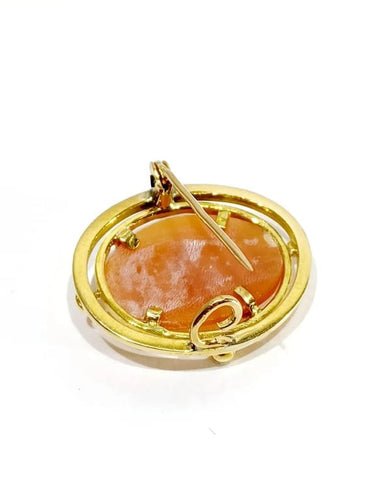 Broche Broche camée sur coquillage en or jaune 58 Facettes