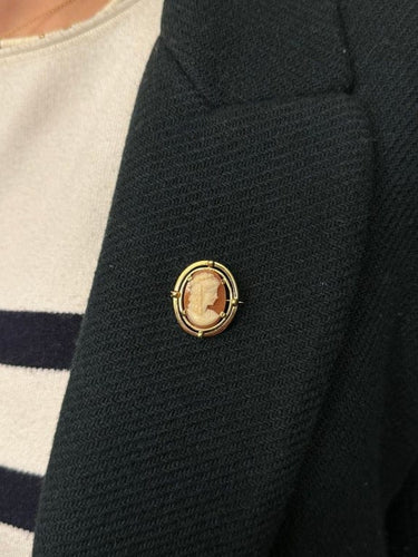 Broche Broche camée sur coquillage en or jaune 58 Facettes