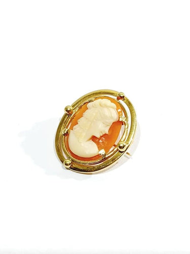 Broche Broche camée sur coquillage en or jaune 58 Facettes