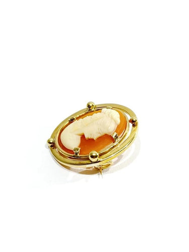 Broche Broche camée sur coquillage en or jaune 58 Facettes