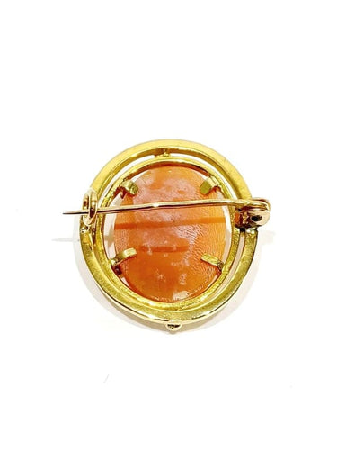 Broche Broche camée sur coquillage en or jaune 58 Facettes