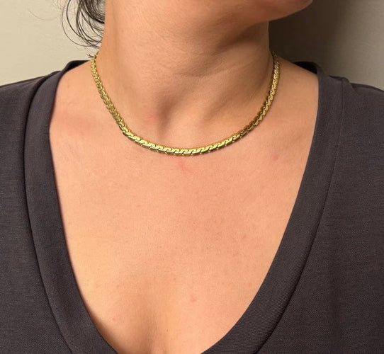 Collier Collier en or jaune 18 carats, mailles haricot 58 Facettes