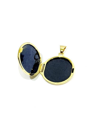Pendentif Pendentif porte-photo rond en or jaune 18 carats 58 Facettes