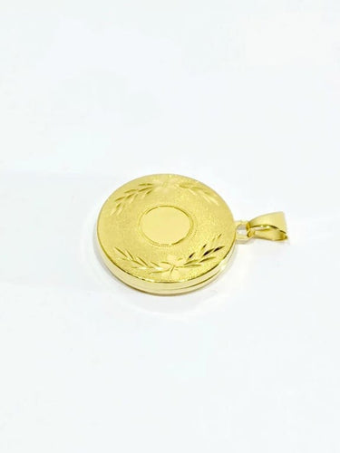 Pendentif Pendentif porte-photo rond en or jaune 18 carats 58 Facettes
