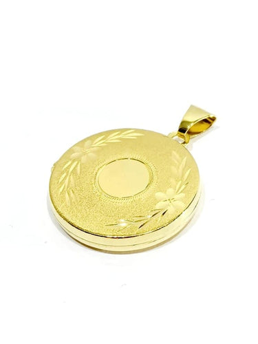Pendentif Pendentif porte-photo rond en or jaune 18 carats 58 Facettes