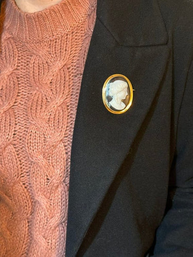 Broche Broche camée en or rose et agate 58 Facettes