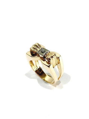 Bague 52.5 Bague nœud papillon en or rose 18 carats et diamant 58 Facettes