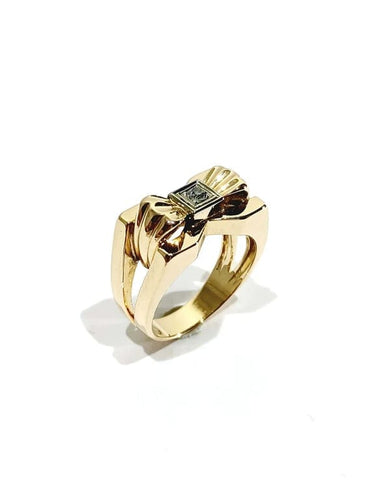 Bague 52.5 Bague nœud papillon en or rose 18 carats et diamant 58 Facettes