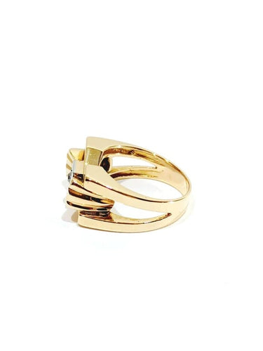 Bague 52.5 Bague nœud papillon en or rose 18 carats et diamant 58 Facettes