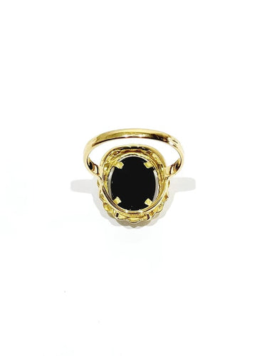 Bague 59 Bague camée bleu en or jaune 18 carats 58 Facettes