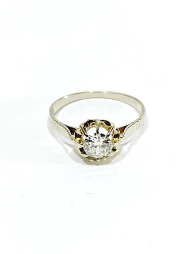Bague 53 Bague solitaire en or blanc et diamant 0,45 ct 58 Facettes