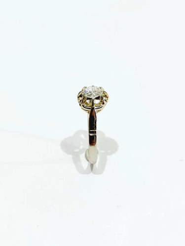 Bague 53 Bague solitaire en or blanc avec diamant 0,45 ct 58 Facettes