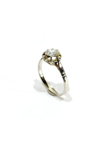 Bague 53 Bague solitaire en or blanc et diamant 0,45 ct 58 Facettes