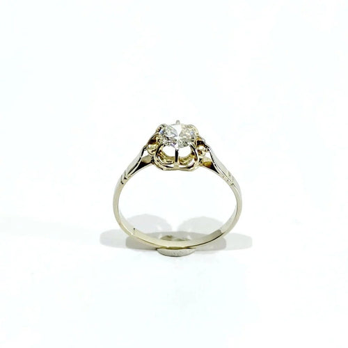 Bague 53 Bague solitaire en or blanc et diamant 0,45 ct 58 Facettes