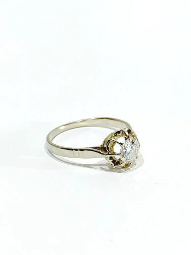 Bague 53 Bague solitaire en or blanc et diamant 0,45 ct 58 Facettes
