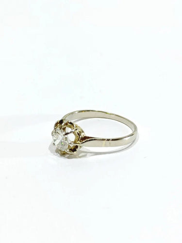 Bague 53 Bague solitaire en or blanc et diamant 0,45 ct 58 Facettes