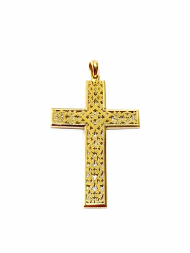 Pendentif Pendentif croix ajourée en or 18 carats 58 Facettes