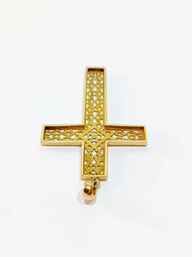 Pendentif Pendentif croix ajourée en or 18 carats 58 Facettes