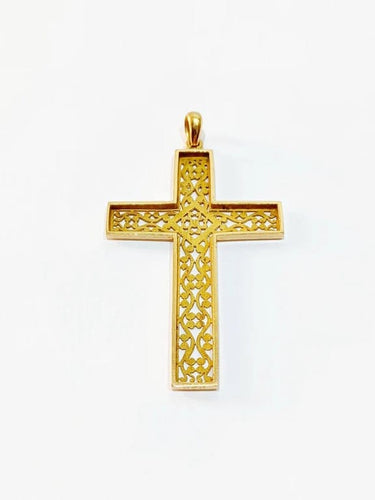 Pendentif Pendentif croix ajourée en or 18 carats 58 Facettes